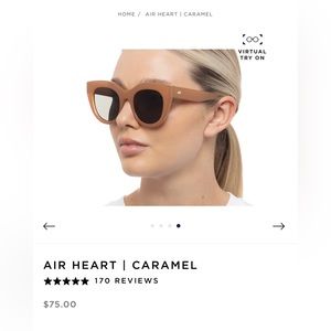 Le Specs Air Heart Sunglasses in Caramel